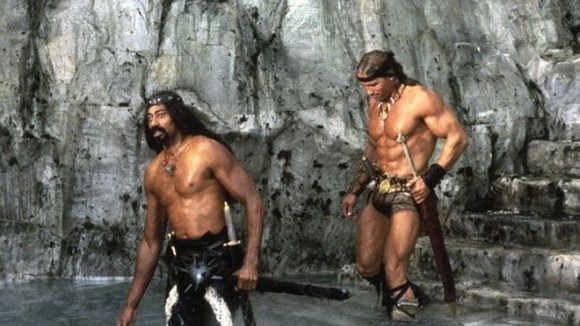 Wilt Chamberlain and Arnold Schwarzenegger in 'Conan the Destroyer'