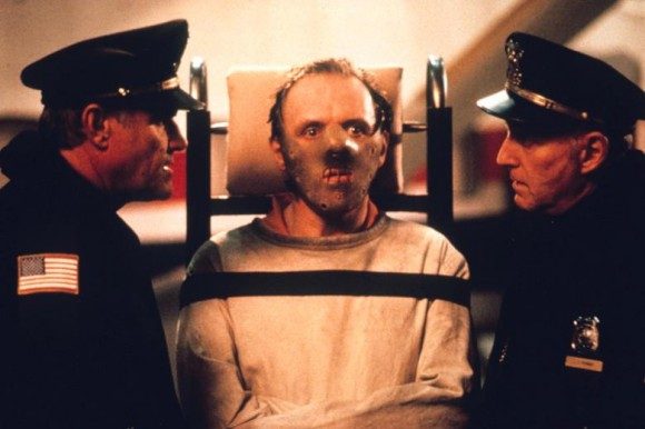 Anthony Hopkins is Dr. Hannibal Lecter in The Silence of the Lambs