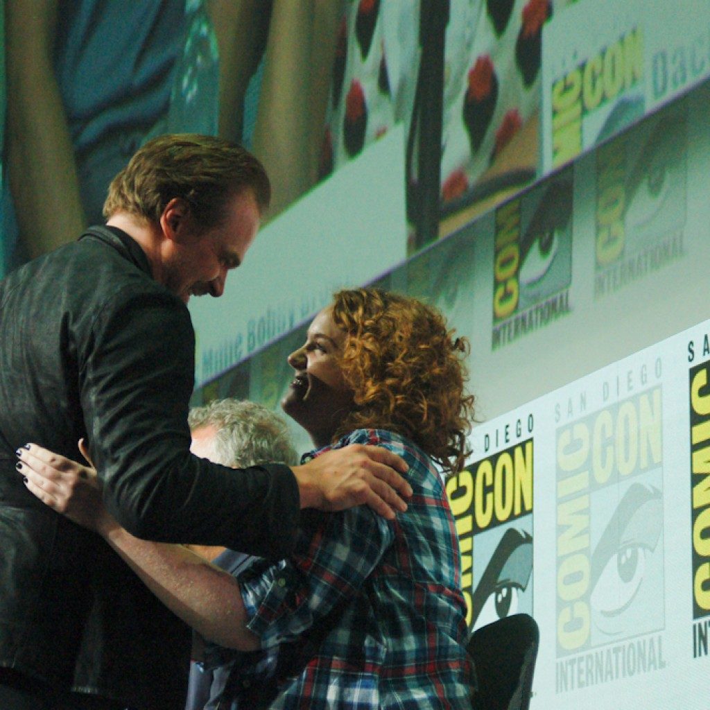 Shannon Purser and David Harbour at Stranger Things Hall H panel